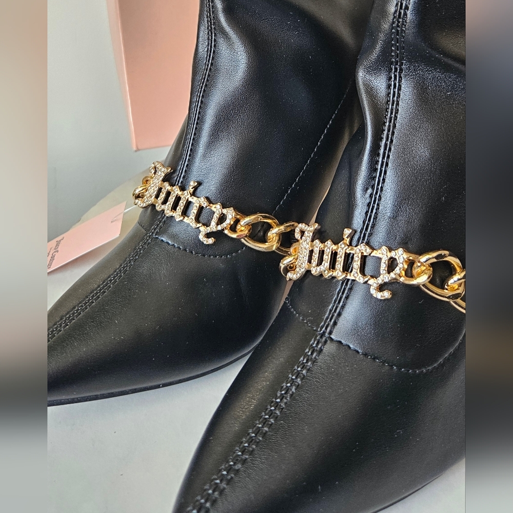 New Juicy Couture Black & Gold Women's Tommi Booties US Sz 6.5 - Picture 3 of 16